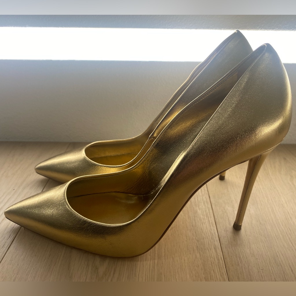 Cascade Ss21 Gold Pump Flash Mekong Gold Metallic Leather Pump Size Us 10.5
